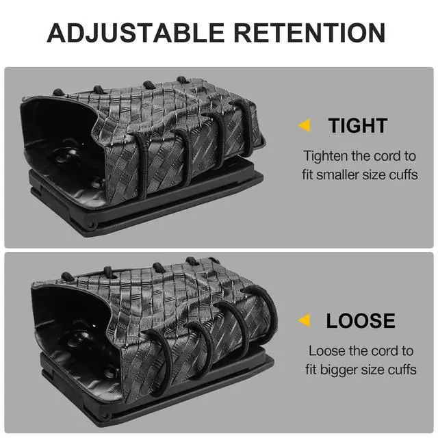 Alt view image 4 of 5 - Handcuff Case Compatible with ASP, Chain, Hinged, and Rigid Folding Handcuffs OWB Kydex Cuff Holder with Belt Clip or MOLLE Mount Fits 1.5"-2.25" Belts Black/Basketweave Options