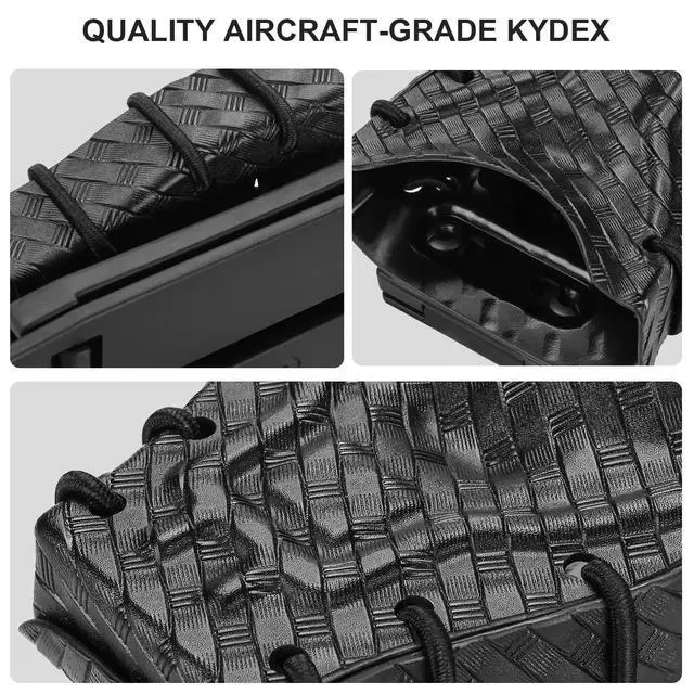 Alt view image 5 of 5 - Handcuff Case Compatible with ASP, Chain, Hinged, and Rigid Folding Handcuffs OWB Kydex Cuff Holder with Belt Clip or MOLLE Mount Fits 1.5"-2.25" Belts Black/Basketweave Options
