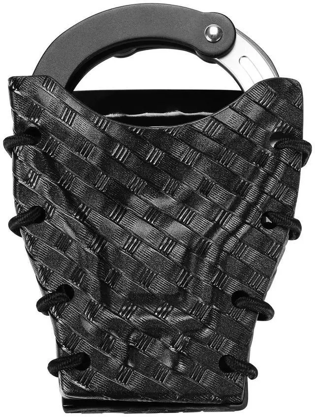 Main image of Handcuff Case Compatible with ASP, Chain, Hinged, and Rigid Folding Handcuffs OWB Kydex Cuff Holder with Belt Clip or MOLLE Mount Fits 1.5"-2.25" Belts Black/Basketweave Options