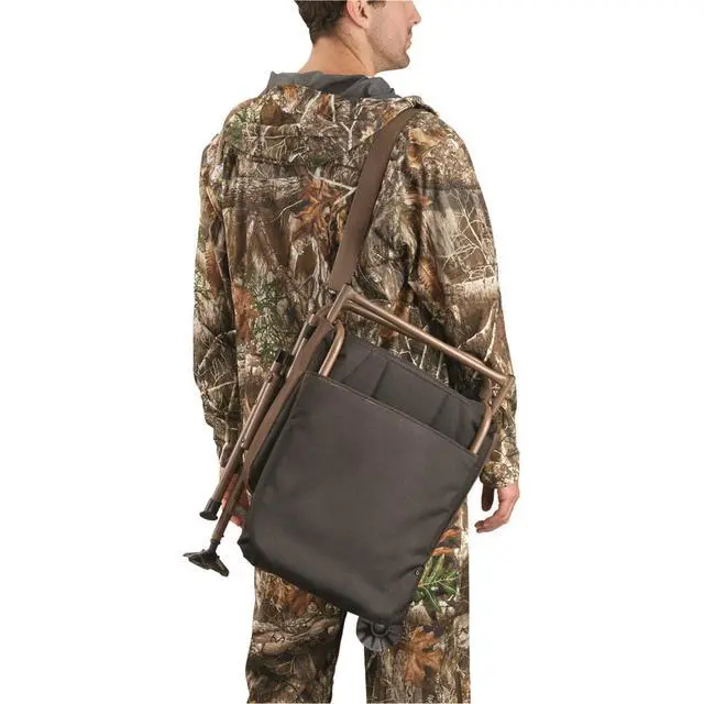Alt view image 5 of 7 - Huntrite 360 Swivel Hunting Blind Chair, 300 Pound Capacity, Folding, Lightweight, Portable, Padded Cushion Hunting Seat, Hunt Gear and Equipment, Black