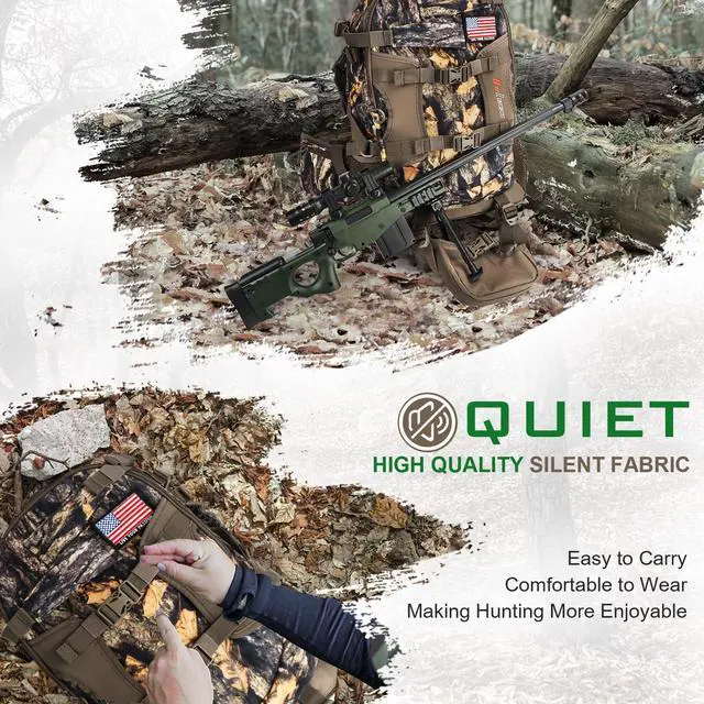 Alt view image 6 of 7 - Hunting Backpack, Waterproof Camo Hunting Packs for Men, Durable Large Capacity Hunting Day Pack for Rifle Bow Gun