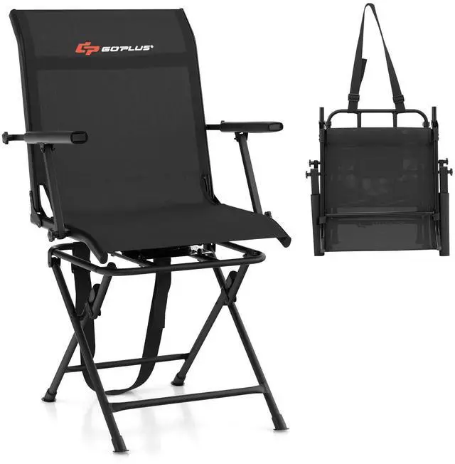 Main image of Hunting Chair, 360° Swivel Folding Hunting Blind Chair with Carrying Strap, 330LBS Capacity, Portable Deer Hunting Stool, Silent Ground Dove Hunting Chair, No Assembly