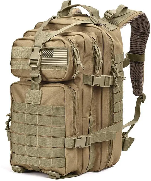 Main image of 45L Military Tactical Backpack Large Army 3 Day Assault Pack Molle Bug out Bag Rucksack (Tan)