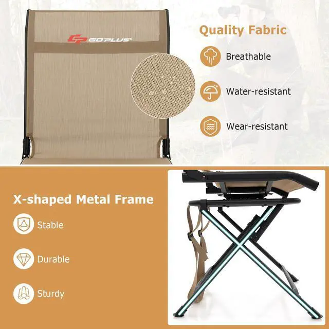 Alt view image 6 of 7 - Hunting Chair, 360° Swivel Hunting Blind Chair with Carrying Strap, 330LBS Capacity, Folding Silent Deer Hunting Chair, Portable Ground Blind Chair for Fishing Camping, No Assembly