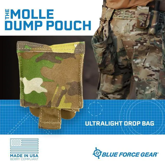 Alt view image 2 of 7 - MOLLE Dump Pouch, Roll-Up Utility Drop Bag | Compact MOLLE Pouch Holds Mags, Ammo or Small Gear - Drawstring Design for Belt, Vest or Field Setups
