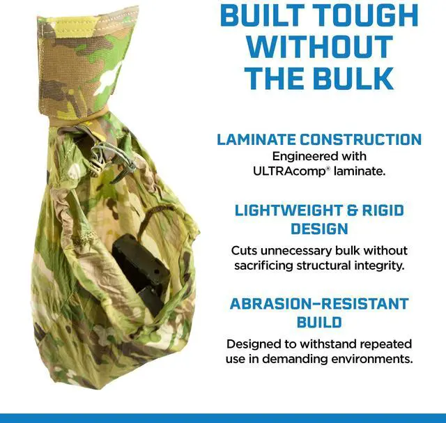 Alt view image 4 of 7 - MOLLE Dump Pouch, Roll-Up Utility Drop Bag | Compact MOLLE Pouch Holds Mags, Ammo or Small Gear - Drawstring Design for Belt, Vest or Field Setups