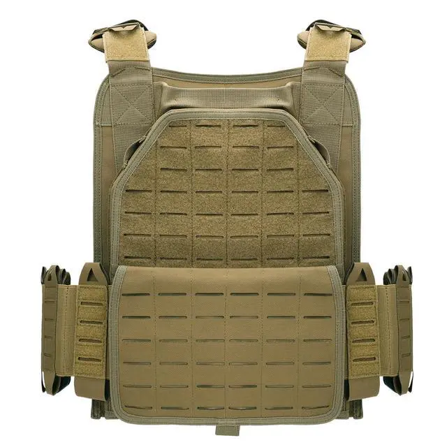 Alt view image 2 of 5 - Tactical Vest for Men Quick Release Laser-Cutting Modular Vest for Outdoor