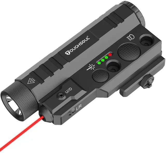 Main image of Mlok Picatinny Tactical Flashlight Green Red Laser Sight Combo | 2400 Lumen Max Light, Momentary Strobe Function (Red Laser)