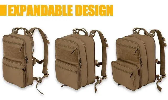 Alt view image 6 of 6 - Tactical Expandable Backpack MOLLE Backpack for Travelling Hiking Hunting (CB)