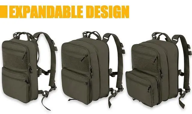 Alt view image 6 of 7 - Tactical Expandable Backpack MOLLE Backpack for Travelling Hiking Hunting (RG)