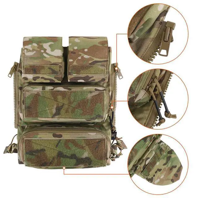 Alt view image 4 of 7 - Tactical Modular Zip On Backpack for Vest JPC2.0 CPC AVS Zipper Molle Back Panel (MC)