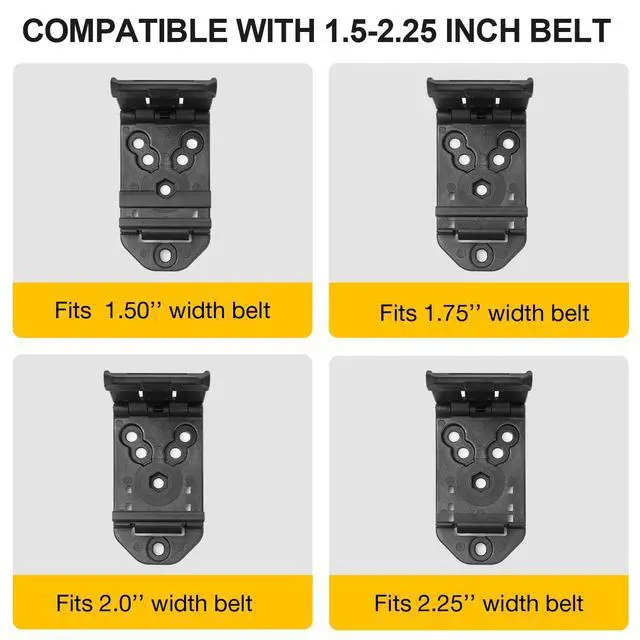Alt view image 5 of 5 - Handcuff Case Compatible with ASP, Chain, Hinged, and Rigid Folding Handcuffs OWB Kydex Cuff Holder with Belt Clip or MOLLE Mount Fits 1.5"-2.25" Belts Black/Basketweave Options