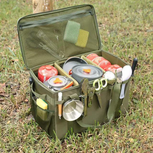 Alt view image 3 of 6 - Tactical Camping Storage Bag - 46L Utility Tote Bag Trunk Organizer (Army Green)
