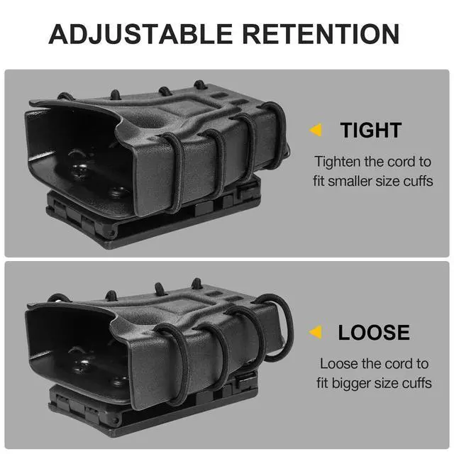 Alt view image 4 of 5 - Handcuff Case Compatible with ASP, Chain, Hinged, and Rigid Folding Handcuffs OWB Kydex Cuff Holder with Belt Clip or MOLLE Mount Fits 1.5"-2.25" Belts Black/Basketweave Options