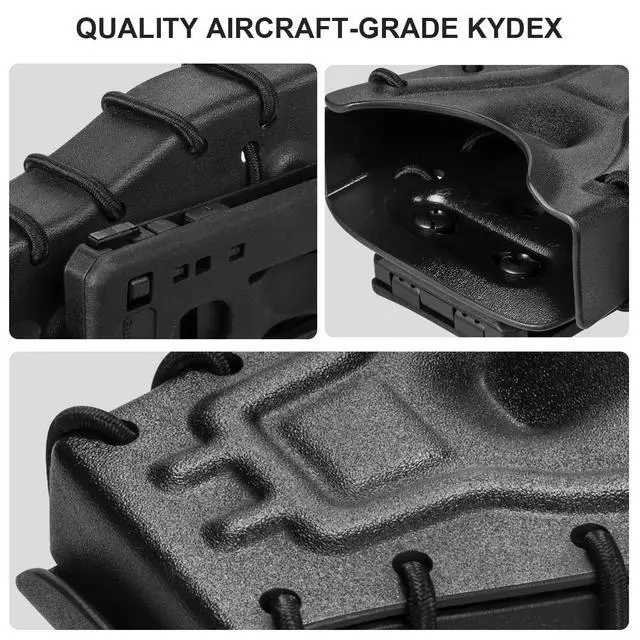Alt view image 5 of 5 - Handcuff Case Compatible with ASP, Chain, Hinged, and Rigid Folding Handcuffs OWB Kydex Cuff Holder with Belt Clip or MOLLE Mount Fits 1.5"-2.25" Belts Black/Basketweave Options