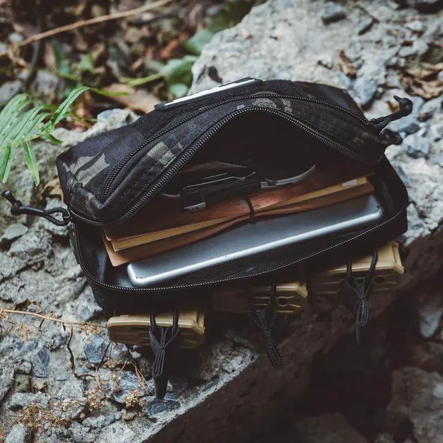 Alt view image 2 of 6 - Tactical Mag Admin Pouch Molle Utility Tool Pouch Medical EDC EMT Bag with Triple Mag Pouch for M4 M16
