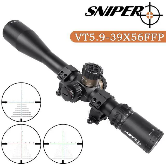 Alt view image 2 of 7 - Rifle Scope 5.9-39X56 35mm First Focal Plane Riflescope, Long Range Rifle Scope MOA Reticle (VT5.9-39X56FFP)