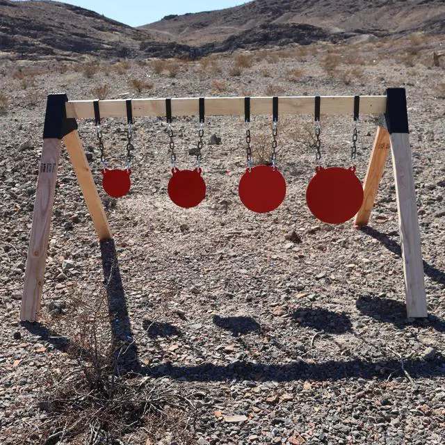 Alt view image 4 of 7 - AR500 4", 6", 8", 10" Target Set System 3/8 Inch Thick Steel Shooting Targets with Stand, All Parts Replaceable Separately for Outdoor Range and Shooting Practice