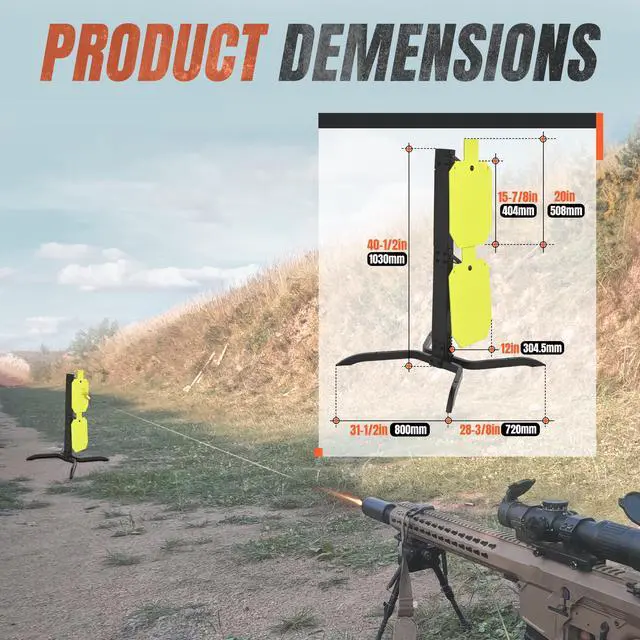 Alt view image 2 of 7 - Universal Target Stand System, Steel Shooting Targets with Stand, | NP550 Steel Target X 2