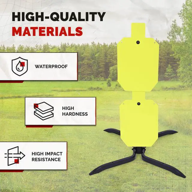 Alt view image 5 of 7 - Target Stand System NP550 Steel 12"x 20" Shooting Silhouette and 2x4 | Target Stand Base with Post for Tactical Training Scenarios Powder Coated Black Green