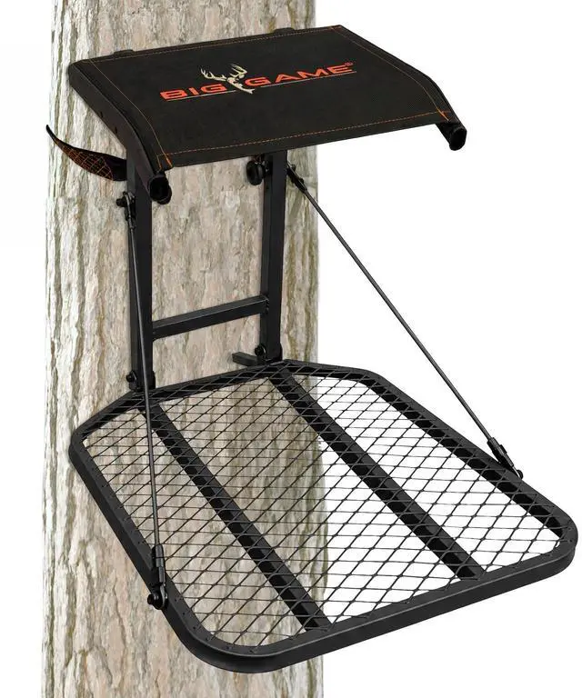Main image of Captain Hang-On Treestand, Lightweight Steel Construction & Flip-Back 14" x 12" Flex-Tek Seat, 300 lbs Weight Rating, & Foot Platform