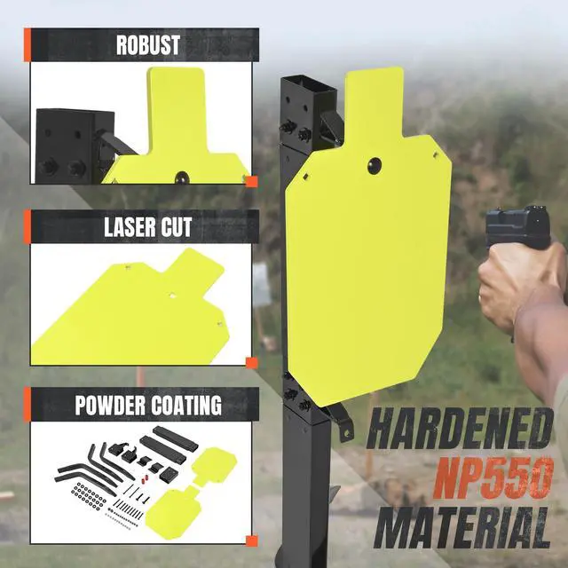 Alt view image 4 of 7 - Universal Target Stand System, Steel Shooting Targets with Stand, | NP550 Steel Target X 2