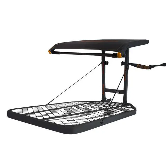 Alt view image 7 of 7 - Captain Hang-On Treestand, Lightweight Steel Construction & Flip-Back 14" x 12" Flex-Tek Seat, 300 lbs Weight Rating, & Foot Platform