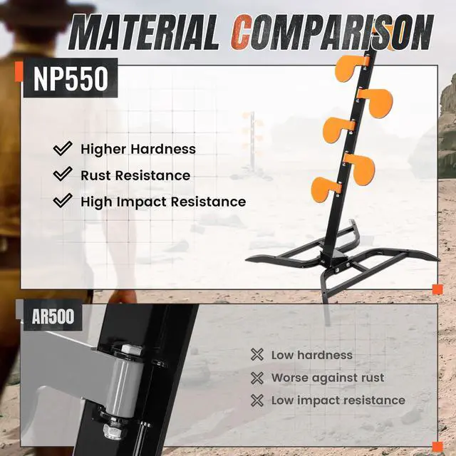 Alt view image 5 of 7 - 6" Dueling Tree Steel Target Kit, Portable Shooting Target for | Pistol and Rimfire Training and Shooting