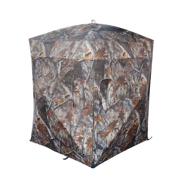 Alt view image 3 of 7 - 6 Foot Tripod Hunting Tower Blind, 2-Person Stand Elevated, 4' x 4' Platform for Deer Hunting, Antelope and Elk, Camouflage