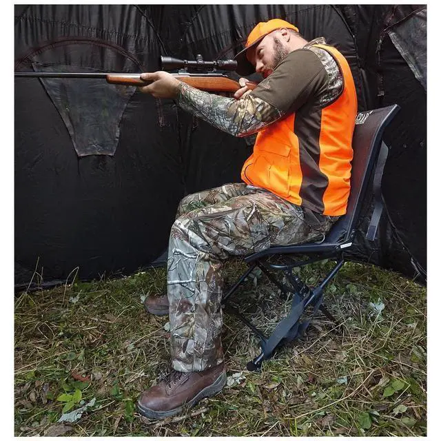 Alt view image 5 of 5 - 360º Swivel Hunting Blind Chair, Lightweight, Portable Mesh Hunt Seat, 300-lbs Capacity