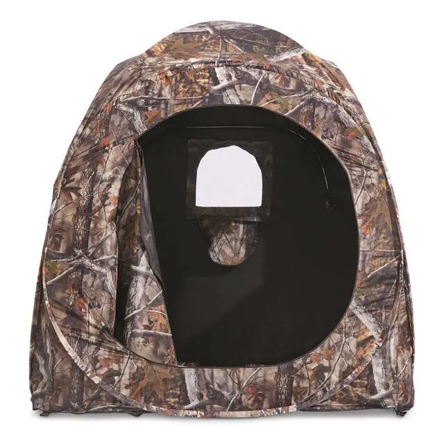 Alt view image 4 of 7 - HuntRite Deluxe 4-Panel Spring Steel Hunting Blind; 2 Person Ground Tent for Deer and Turkey Season