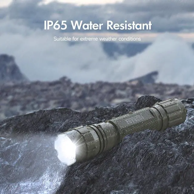 Alt view image 5 of 7 - Rifle Light M Lock Flashlight 1200 Lumens IP65 Waterproof LED Rail Mounted Ar Tactical Flashlight with Pressure Switch (Khaki)