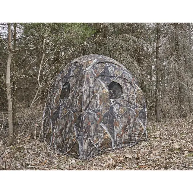 Alt view image 5 of 7 - HuntRite Deluxe 4-Panel Spring Steel Hunting Blind; 2 Person Ground Tent for Deer and Turkey Season