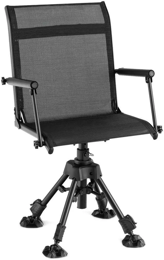 Main image of Hunting Chair, 360 Degree Silent Swivel Blind Chair with 4 Adjustable Legs, Foot Pads & Armrests, Portable Folding Hunting Chairs for Blinds, Fishing, Camping