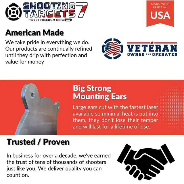 Alt view image 5 of 7 - AR500 Steel Targets - 2100 FPE - 3/8 Inch AR500 Steel Gong - Laser Cut, Zinc Plated, Reactive