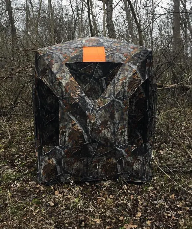 Alt view image 4 of 6 - Two-Tall Extra Tall Hunting Blind with Carrying Bag, 2-3 Person Pop Up Ground Blinds 270 Degree, Portable Hunting Tent for Deer & Turkey Hunting