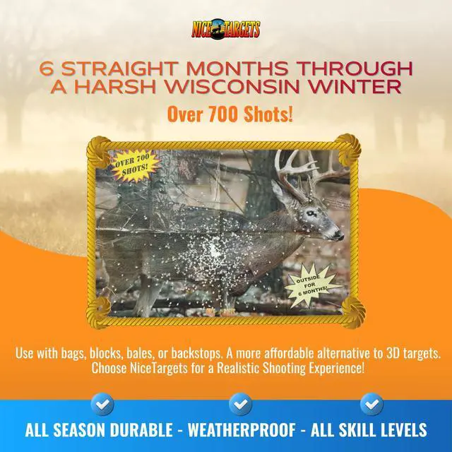 Alt view image 6 of 7 - Rabbit Archery Target 11.25" x 14.25" Photorealistic Life Size Plastic Animal Target Practice, Bow Targets for Archery Training, Hunting Targets with Vanishing Vital Zones, Made in USA
