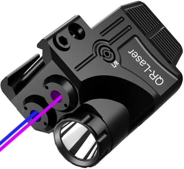 Main image of Red Green Purple Blue Laser Light Combo, 800 Lumens Tactical Flashlight Laser Sight, Built-in USB Rechargeable Battery, Adjustable Compact Tactical LED Light Laser Beams for Handguns with a Rail