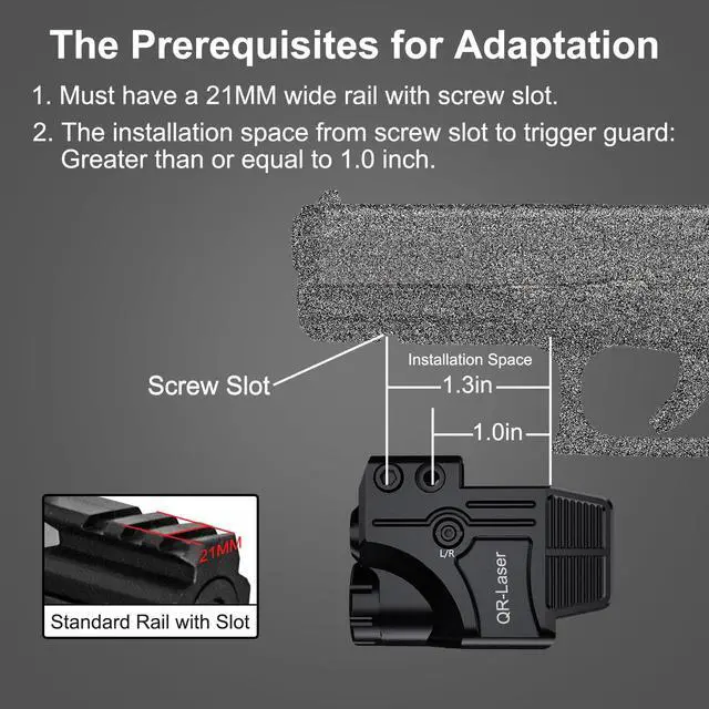 Alt view image 7 of 7 - Red Green Purple Blue Laser Light Combo, 800 Lumens Tactical Flashlight Laser Sight, Built-in USB Rechargeable Battery, Adjustable Compact Tactical LED Light Laser Beams for Handguns with a Rail