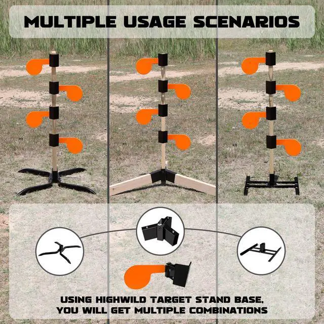 Alt view image 5 of 7 - 6" x 3/8" AR500 Dueling Tree Paddle Set Reactive Steel Dueling Tree Targets DIY Shooting Target Kit for Shooting Range Outdoor