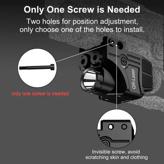 Alt view image 6 of 7 - Red Green Purple Blue Laser Light Combo, 800 Lumens Tactical Flashlight Laser Sight, Built-in USB Rechargeable Battery, Adjustable Compact Tactical LED Light Laser Beams for Handguns with a Rail