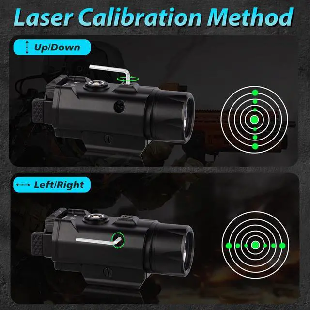 Alt view image 7 of 7 - 1750 Lumens Weapon Laser Light Combo - Adjustable Rail LED Light and Green Laser Flashlight, Aircraft-Grade Aluminum, Magnetic Rechargeable Strobe Tactical Flashlight for Picatinny or GL Rail