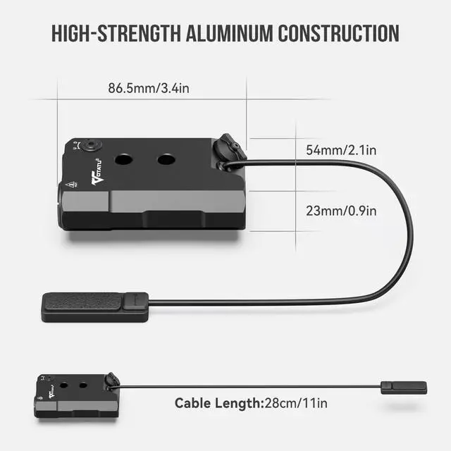 Alt view image 5 of 7 - V845 Green Laser/Light Combo Compatible with M-LOK Picatinny Rail, 2000 Lumens LED Flashlight and Laser Sight with Pressure Switch for Rifle and Carbine