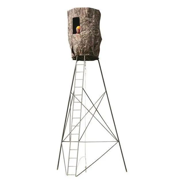 Alt view image 3 of 6 - Full Blind Enclosure 20' Tripod Hunting Deer Stand Cover, Camo