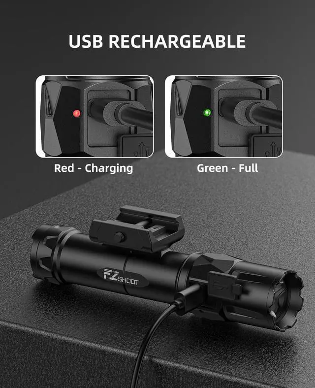 Alt view image 5 of 7 - 2500 Lumens Rifle Flashlight with Magnetic Remote Switch | High Lumens Shotgun Flashlight for Picatinny Rail, Rifle Light with Strobe Mode, Ar Flashlight for Home Defense, Hunting