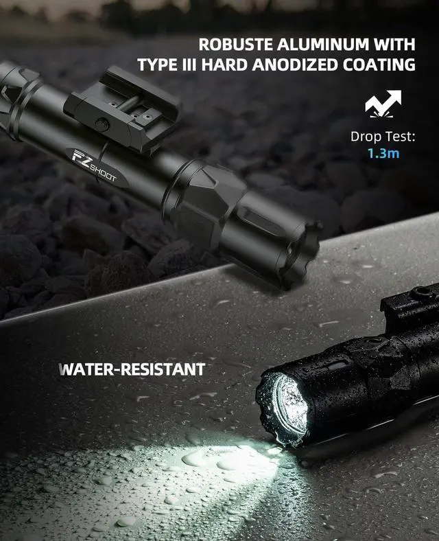 Alt view image 7 of 7 - 2500 Lumens Rifle Flashlight with Magnetic Remote Switch | High Lumens Shotgun Flashlight for Picatinny Rail, Rifle Light with Strobe Mode, Ar Flashlight for Home Defense, Hunting