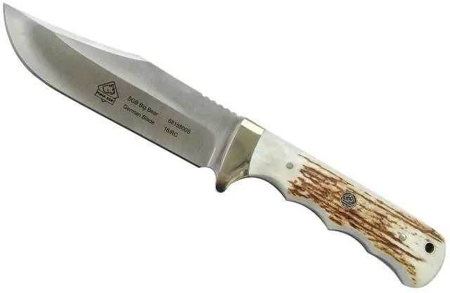 Main image of Big Bear Bowie Stag Hunting Knife with Leather Sheath