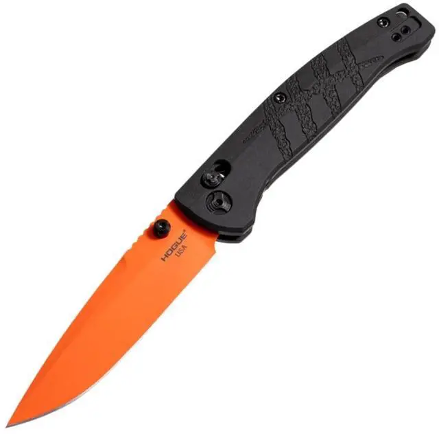 Main image of Hunting Mysto 3.4" Clip Point Manual Folder, Pocket Knife, Black Diamond Richlite Frame, Orange Cerakote Blade - 24414