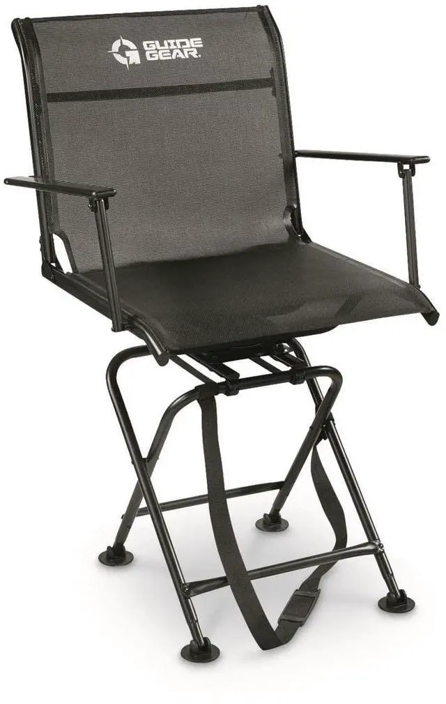 Main image of Big Boy Hunting Blind Chair with Armrests, Portable Folding Seat for Shooting, Comfortable Spin Swivel, 500-lb. Capacity
