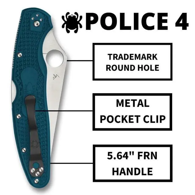 Alt view image 5 of 6 - Police 4 Lightweight Folding Pocket Knife, PlainEdge | 9.97" Overall Length, 4.38" K390 Steel Blade, FRN Handle, Back Lock, Full-Flat Grind